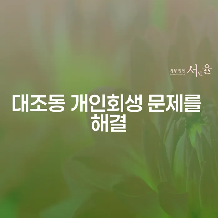 대조동 개인회생 문제를 해결