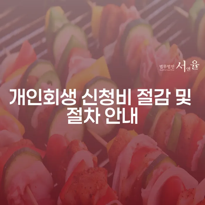개인회생 신청비 절감 및 절차를 어떻게 하면 좋을까요?