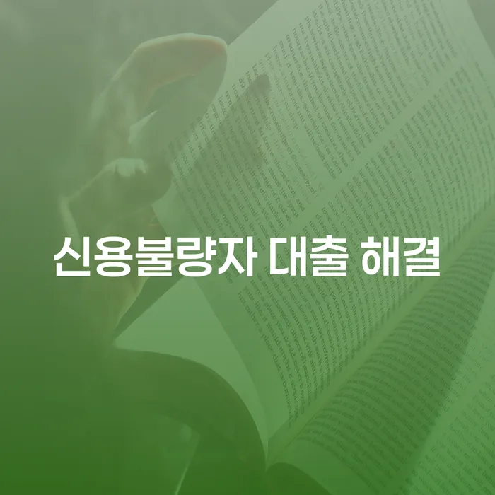 신용불량자가 대출 문제를 해결할 수 있는 방법은 무엇일까요?